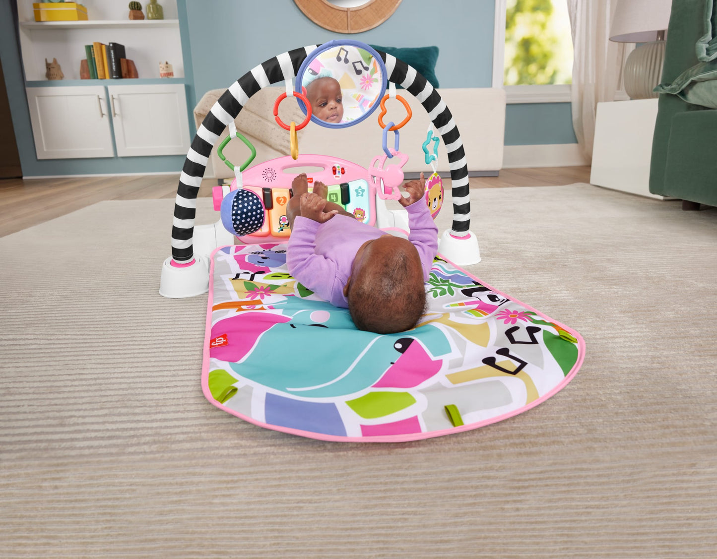 Fisher-Price Baby Gimnasio para Beb¨¦s Piano Pataditas Musicales Brilla y Crece Rosa